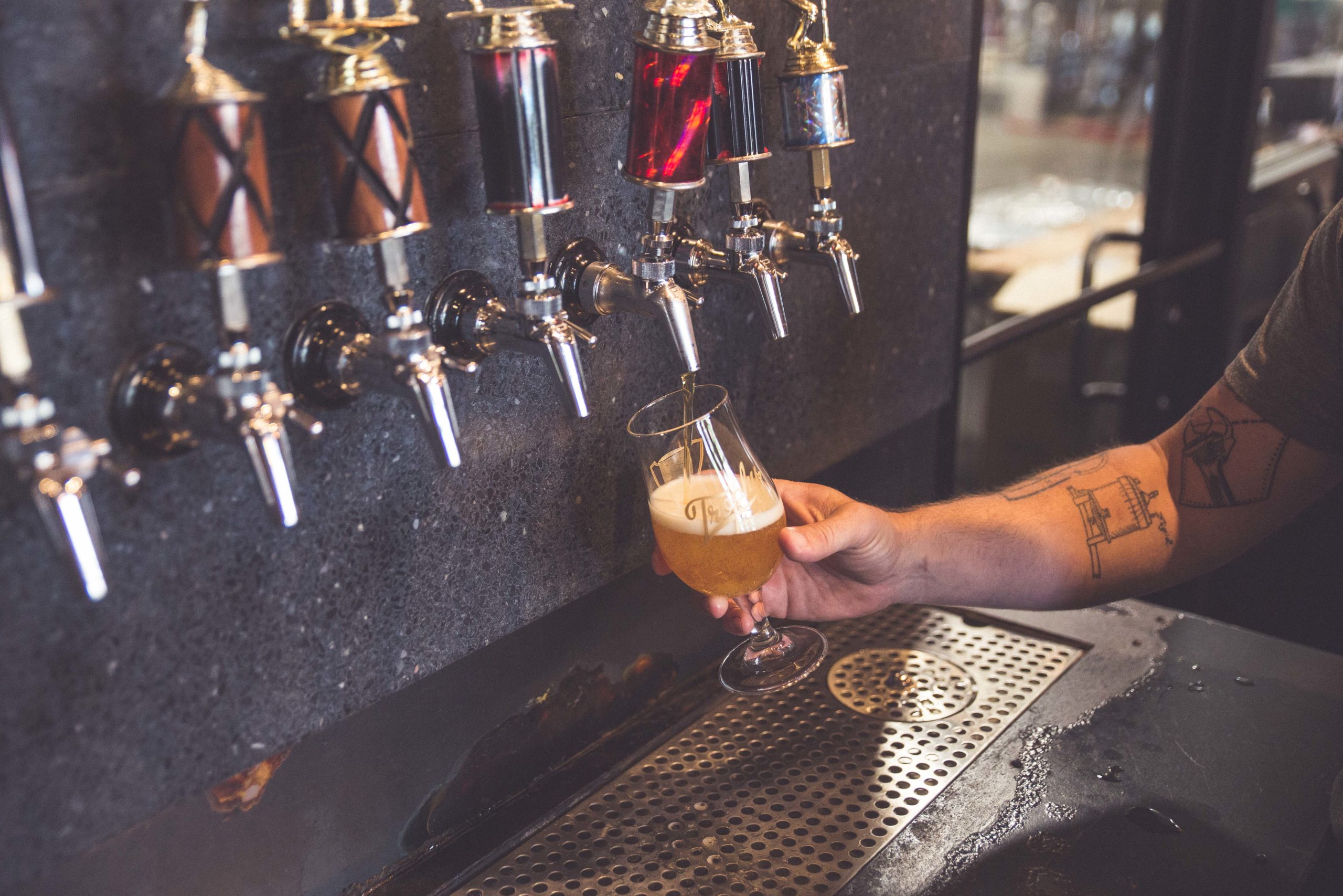 image of beer being poured