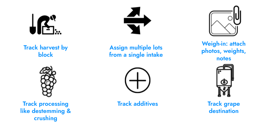 How to use wine software during wine harvest season, tracking wine harvest with technology