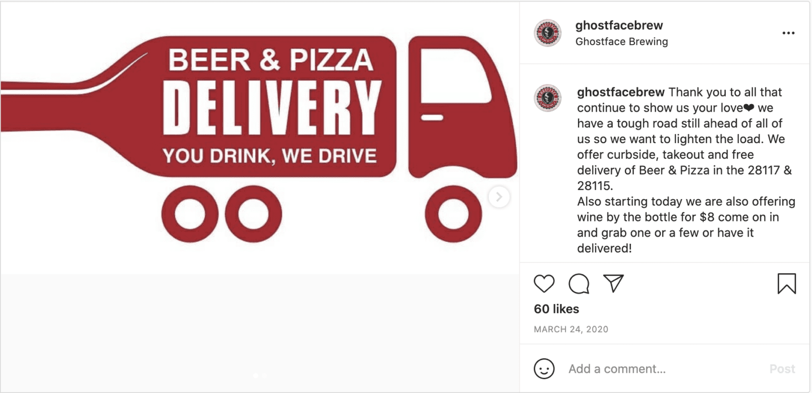 image of ghostfacebrew instagram post