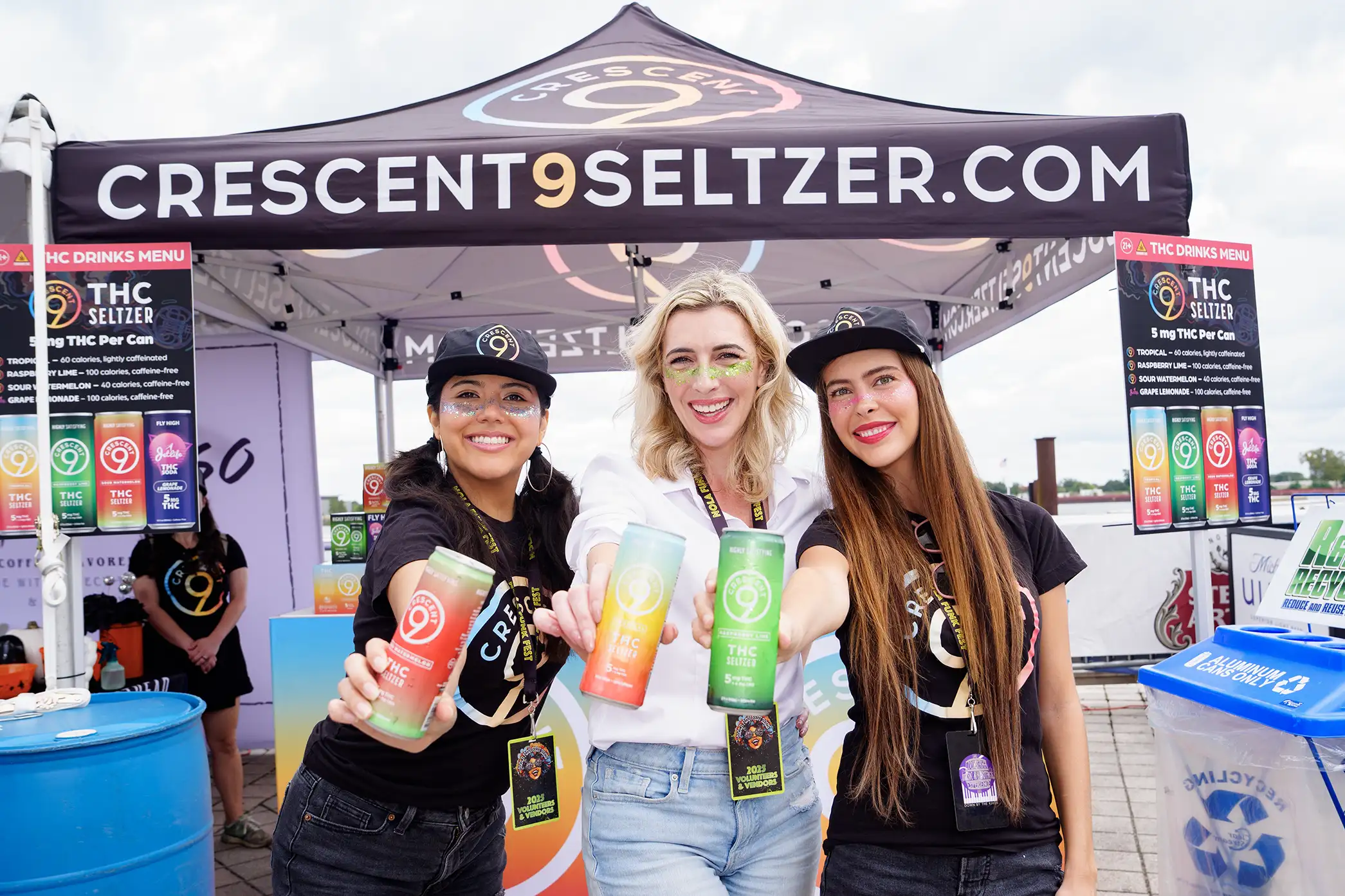 Crescent Canna THC seltzers being promoted at a festival or event