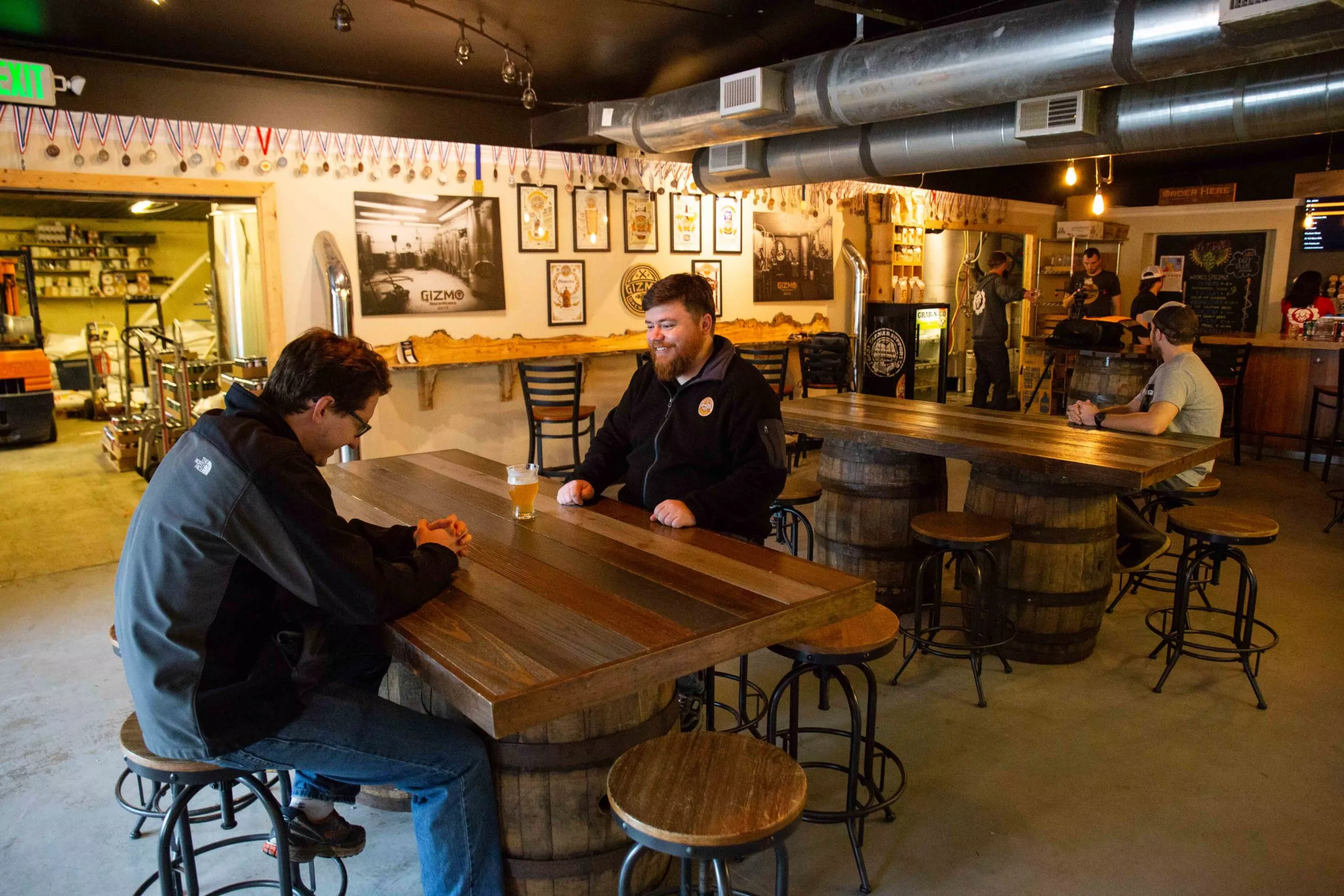 customers at a brewery