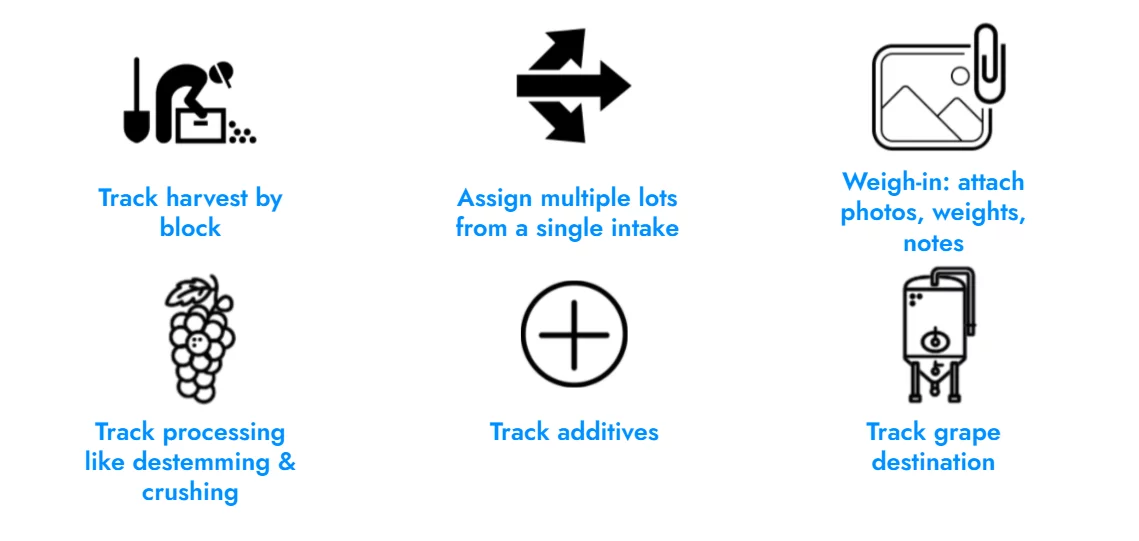 How to use wine software during wine harvest season, tracking wine harvest with technology